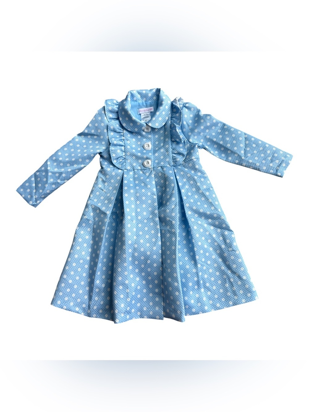 Bonnie Jean girls' blue polka dot dress and coat set
